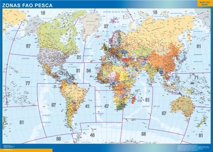 Mapamundi Fao Areas Pesca gigante